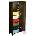 Industrial chic color drawers iron bedroom furniture tall wardrobe cabinet